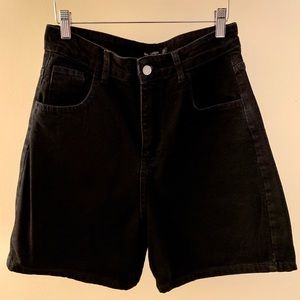 Black High Rise Mom Shorts